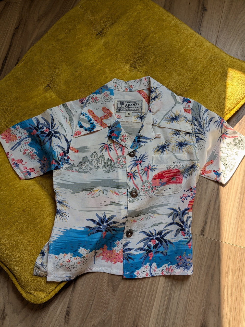 Vtg Avanti Kids Tropical Print Button-Up Shirt 🌺